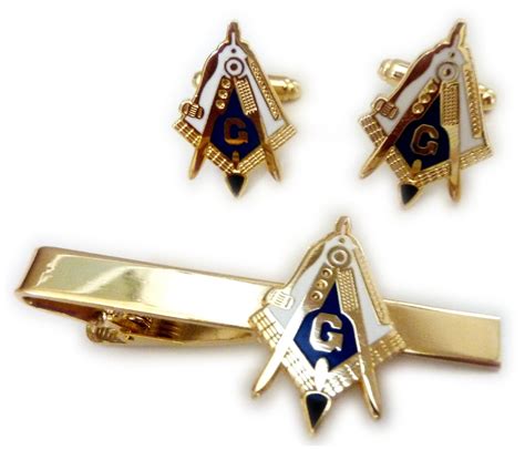 masonic cufflinks and tie clasp.